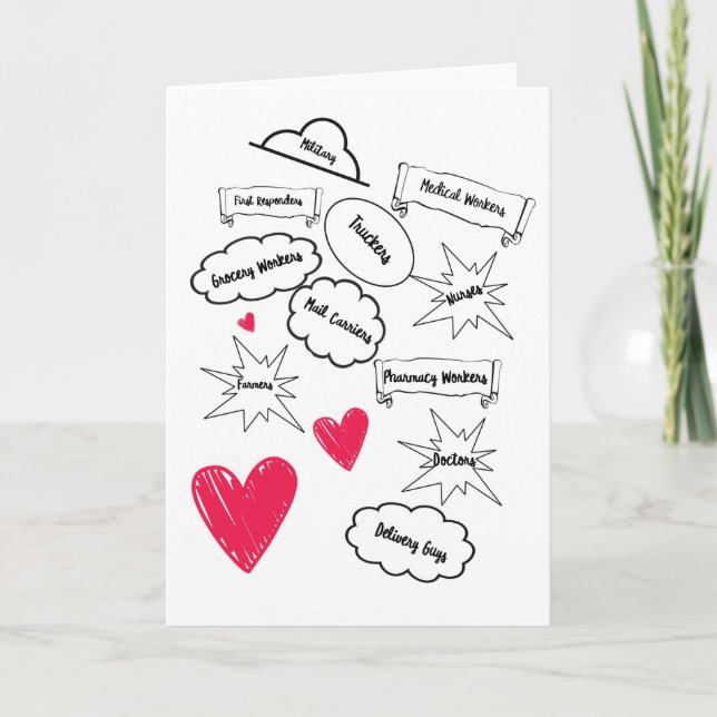 Cartão Obrigado Aos Trabalhadores Essenciais (Frente)