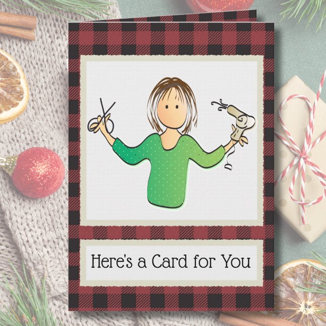 Cartão Obrigado, Beauticista Hairstylist, pelo Natal (Criador carregado)