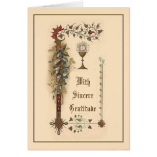 Cartão Obrigado Bishop Clero do sacerdote católico da