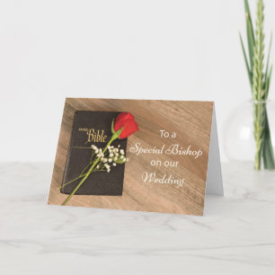 Cartão Obrigado Bispo Católico por Bíblia de Casamento e
