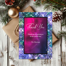 Obrigado brilhante, azul roxo, iridescente,