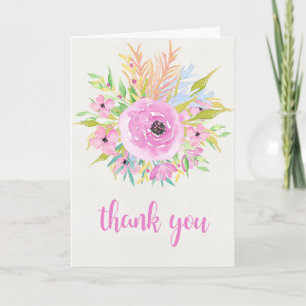 Cartão Obrigado Carta de Saudação das Flores de Água