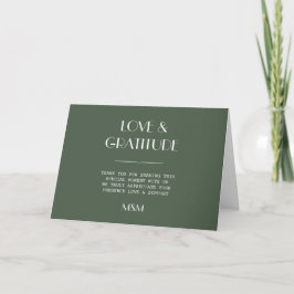 Cartão Obrigado Casamento Minimalista Escandinavo Verde M