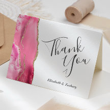 Obrigado Casamento Ouro Ágata Rosa