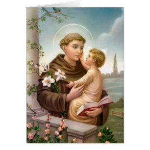 Cartão Obrigado católico dos pêsames de St Anthony Jesu