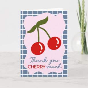 Cartão Obrigado Cherry Muito Bonito Pun