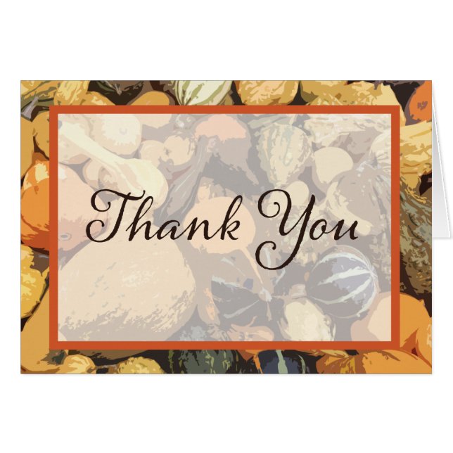 Cartão Obrigado customizável da cabaça da queda você (Frente horizontal)