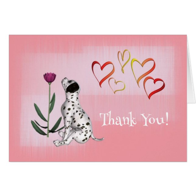 Cartão Obrigado Dalmama Rosa Obrigado (Frente Horizontal)