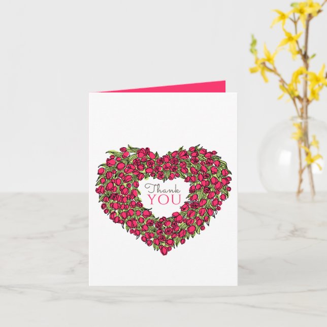 Cartão Obrigado de arte de tulipa vermelha, sua foto de c (Flor Amarela)