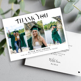 Cartão Obrigado de colagem de fotos da formatura moderna