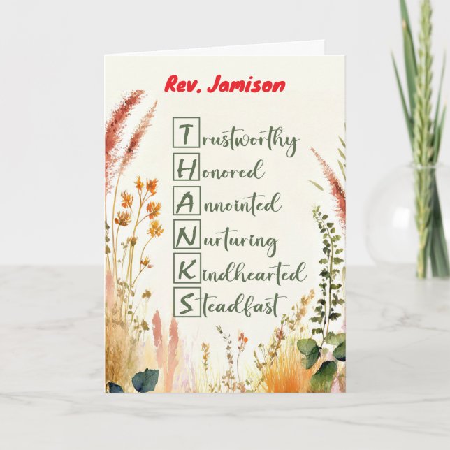 Cartão Obrigado de Nome Personalizado do Dia de Apreciaçã (Frente)