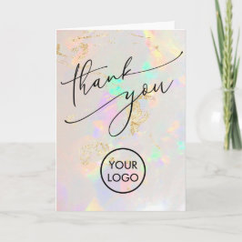 Cartão obrigado de sua placa de textura opal branca