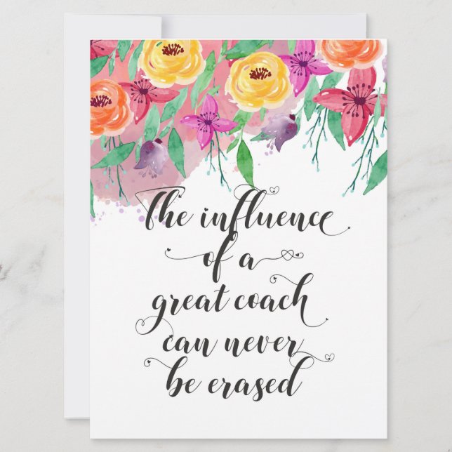 Cartão Obrigado de treinador, você oferece o presente do  (Frente)