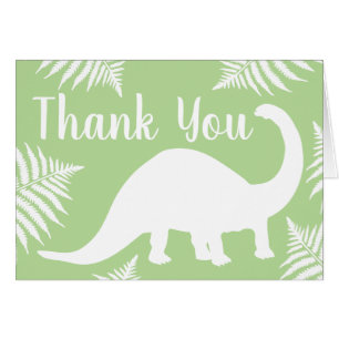 Cartão Obrigado do chá de fraldas do dinossauro do