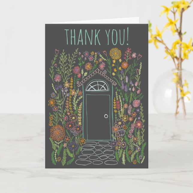 Cartão OBRIGADO, doçura colorida do jardim (Flor Amarela)