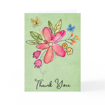 Obrigado Doodle Flowers Card