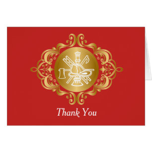 Cartão Obrigado Dourado vermelho elegante do logotipo do