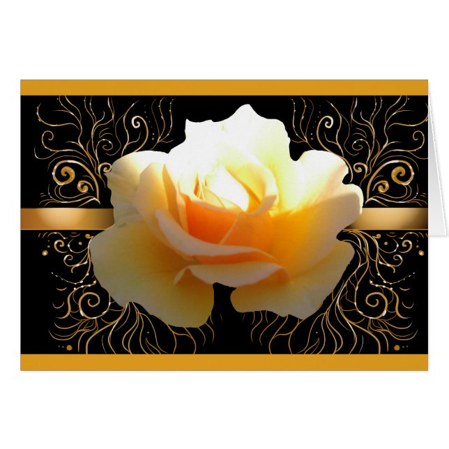 Cartão Obrigado elegante amarelo do fulgor interno e do (Frente Horizontal)