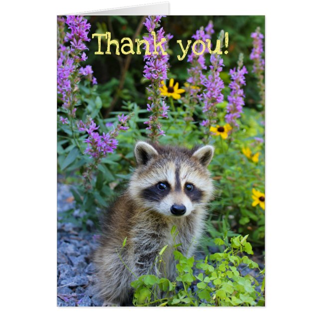 Cartão Obrigado entre as flores (Frente)