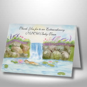 Cartão Obrigado Equipe UTIN Otter Woodland Waterfall