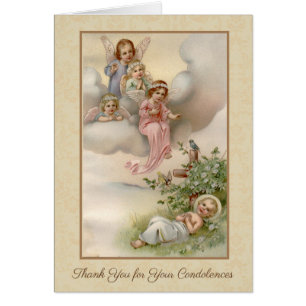 Cartão Obrigado fúnebre católico dos anjos de Jesus do