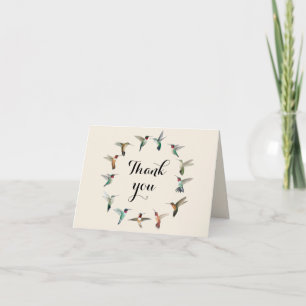 Cartão Obrigado, Hummingbird Wreath Card