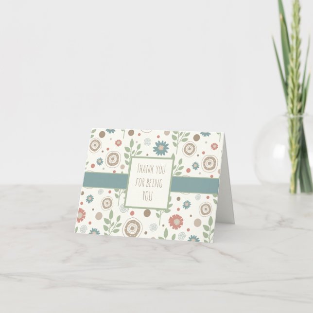 Cartão Obrigado Inspirividade Personalizada Notecard Flor (Frente)