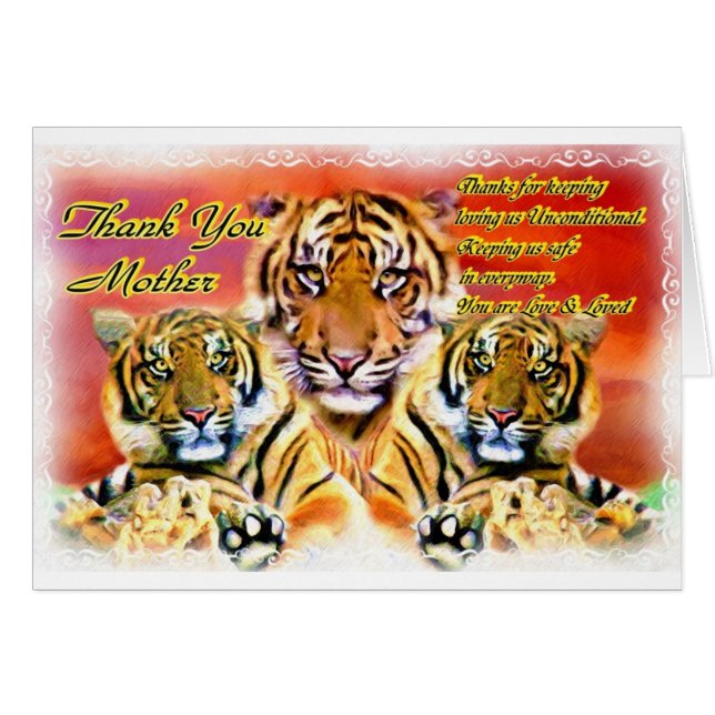 Cartão Obrigado, Mãe. (Frente Horizontal)