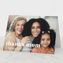 "obrigado mãe, eu fiquei incrível" foto personaliz