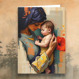 Cartão Obrigado mãe | Mãe e Filho | Dia das Mães