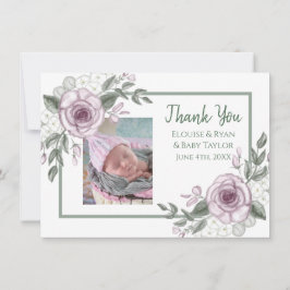 Cartão Obrigado Notas com Nova Foto para Bebê