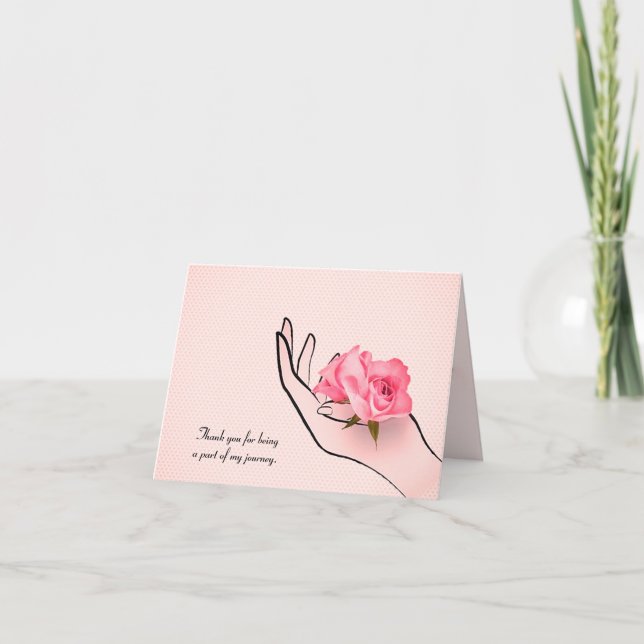 Cartão obrigado para o amigo rosa (Frente)