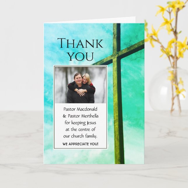 Cartão Obrigado Pastor Agradecimento Foto Personalizada (Flor Amarela)