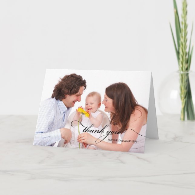 Cartão Obrigado Pela Foto De Presente De Natal (Frente)