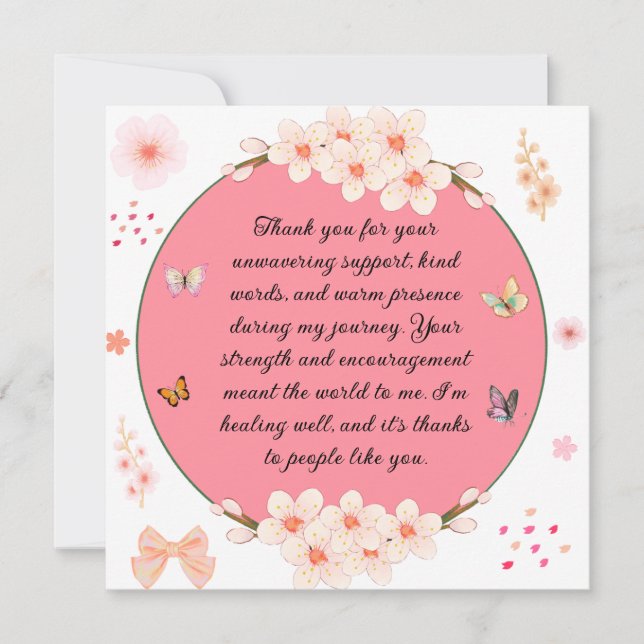 Cartão Obrigado pelo seu apoio inabalável. (Frente)