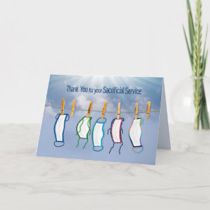 Cartão Obrigado pelo seu serviço, Coronavirus COVID-19,