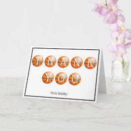 Cartão Obrigado Personalizado De Basquete