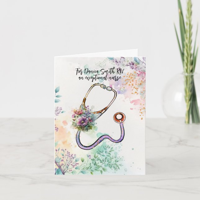Cartão Obrigado Personalizado Enfermeira Fala De Saúde (Frente)