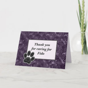 Cartão Obrigado Pet Sitter Rich Purple com Impressão de P