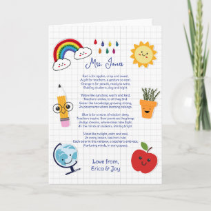 Cartão obrigado poema do arco-íris da nuvem de apreciação