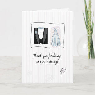 Cartão Obrigado por estar no nosso casamento Bridal Gown