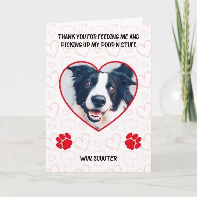 Cartão Obrigado por me alimentar e recolher meu cocô (Frente)