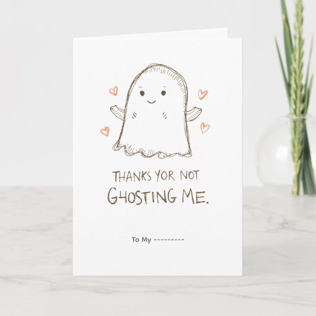 Cartão Obrigado por Não Me Ignorar Design Divertido do Di (Frente)