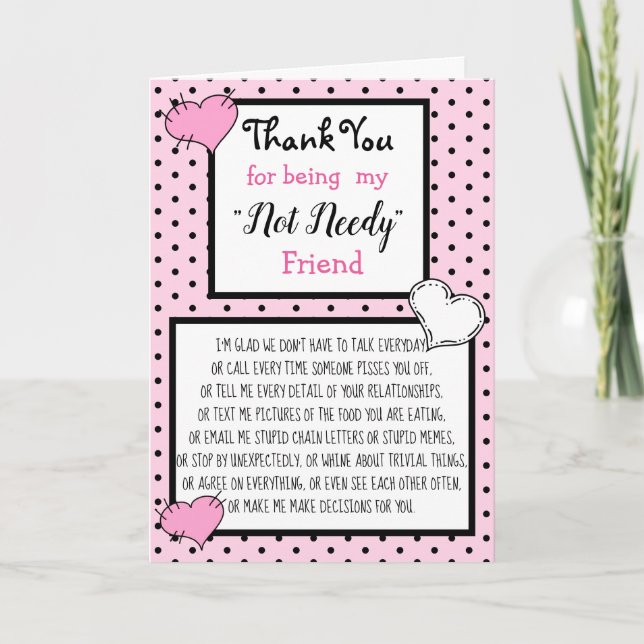 Cartão Obrigado por ser meu amigo NÃO PRECISO (Frente)