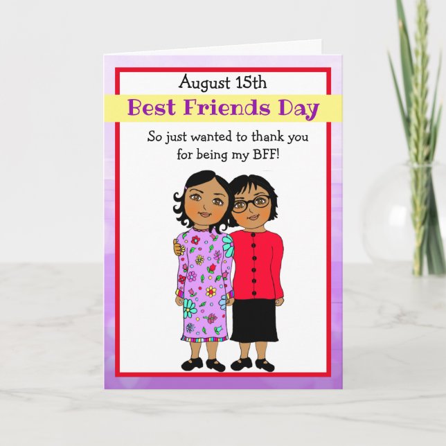 Cartão Obrigado por ser meu melhor amigo Roxo Card (Frente)