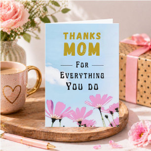 Cartão Obrigado por Tudo o que Faz Mãe Dia das Mães