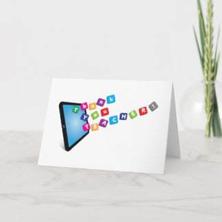 Cartão Obrigado professor - palavras de tablet