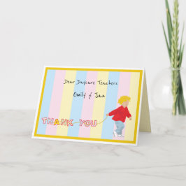 Cartão Obrigado Professora De Cuidados De Dia