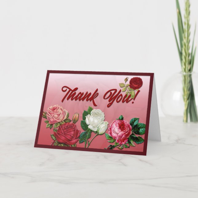 Cartão Obrigado Rosas (Frente)