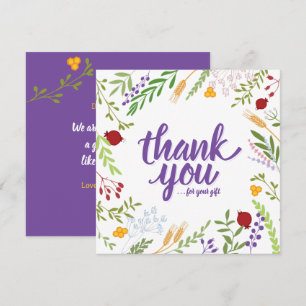 Cartão Obrigado Script Whimsical Primavera Floral